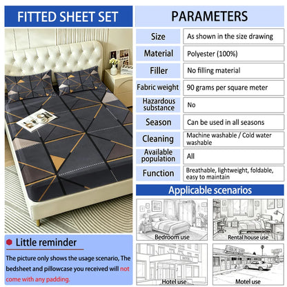 3-Piece Brushed Microfiber Bedding Set, Sheet + 2 Cases