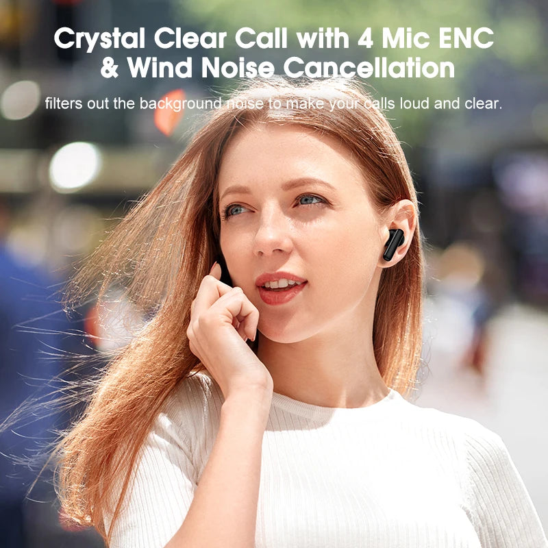QCY T13 ANC Wireless Earbuds – Bluetooth 5.3, 28dB ANC, 4-Mic ENC, 30H Playtime, IPX5