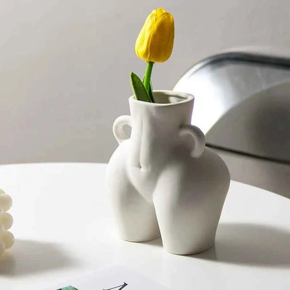 Body shape creative ceramic butt vase dried flower arrangement simple modern art home decoration