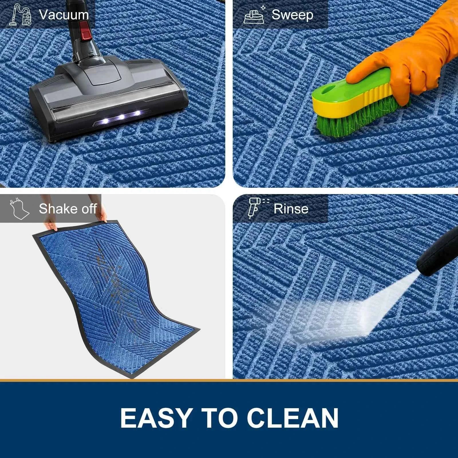 Kitinjoy Front Door Rubber Mats Indoor Outdoor Non-slip Absorbent Rugs Easy Clean Low Profile Entryway Doormats Home Decor Mats