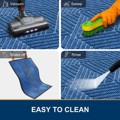 Kitinjoy Front Door Rubber Mats Indoor Outdoor Non-slip Absorbent Rugs Easy Clean Low Profile Entryway Doormats Home Decor Mats