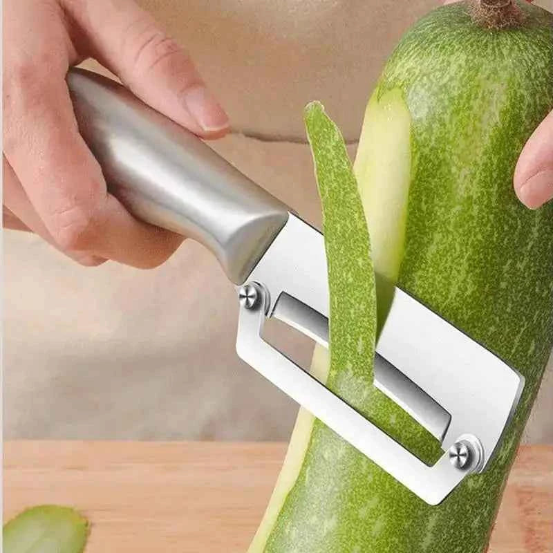 1PC Stainless Steel Flat Edge Peeler Potato Peeler Slicer Knife Watermelon/Melon Grater Kitchen Multi-Purpose Tool