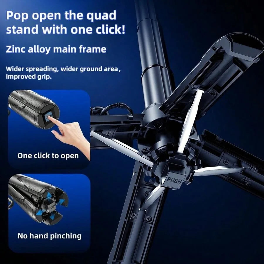 P15MiNi-C Magnetic Selfie Stick Tripod – 18.7", Aluminum, Type-C Remote, iPhone & Android