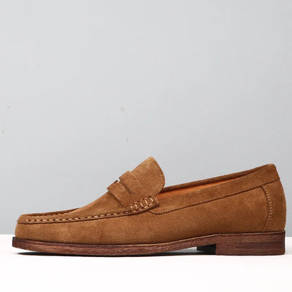 Men's Cow Suede Loafers | Classic British Style Moccasins Light Driving Flats