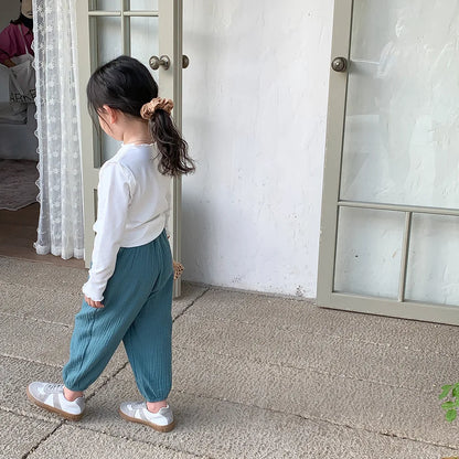 Spring Summer Mosquito Resistant Pants Toddler New Casual Loose Trousers Solid Color Pants Outer Wear Boys Girls Versatile Pants