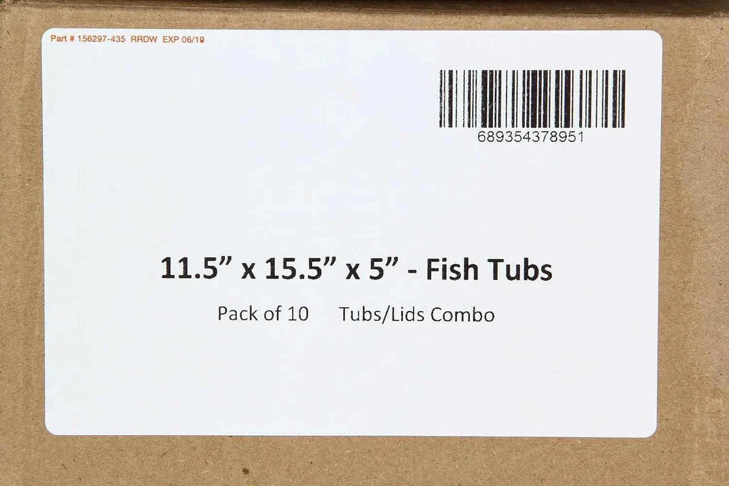 Fish Tubs/Food Storage Bins 25lb 11.5" x 15.5" x 5", Pack of 10 Deep Bases with Lids