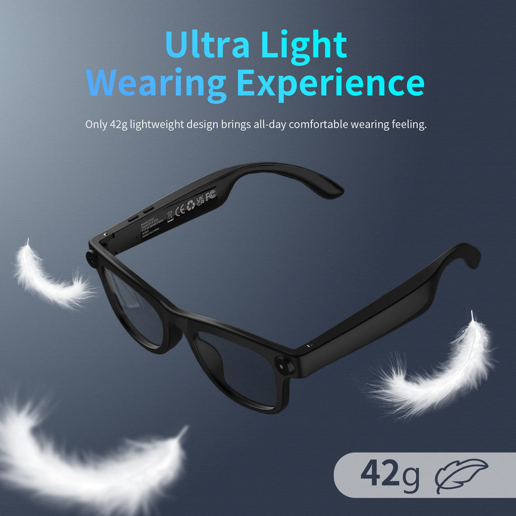Gemirels Smart Glasses – 207MP Camera, AI Translation, Bluetooth 5.3, Music & Calls