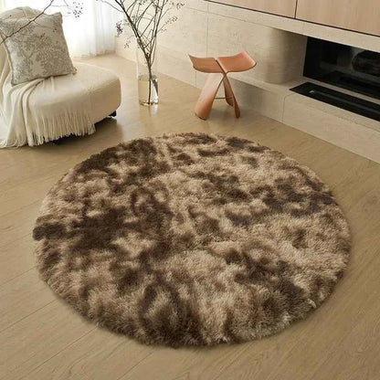 VIKAMA Ins White Round Carpet, Furry Floor Mat, Living Room, Home Blanket, Bedroom, Indoor Room, Plush Home Decoration Carpet