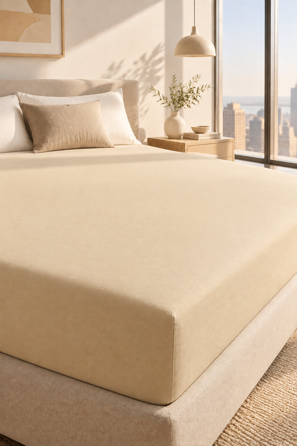 Cotton Fitted Bed Sheet with Elastic | Solid Colors