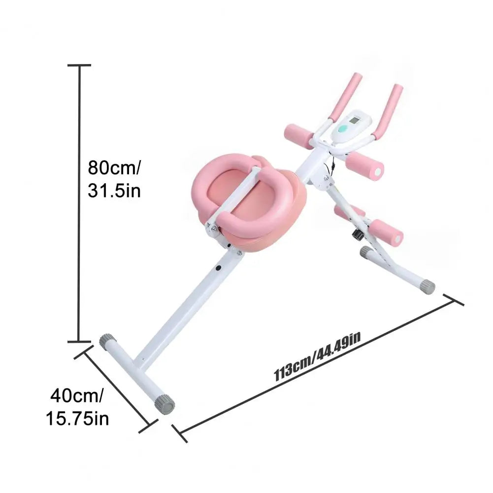 Height Adjustments Abdominal Trainer Ab Machine with LCD Display Screen Foam Handle Full Body Workout Abdominal Exercise Machine