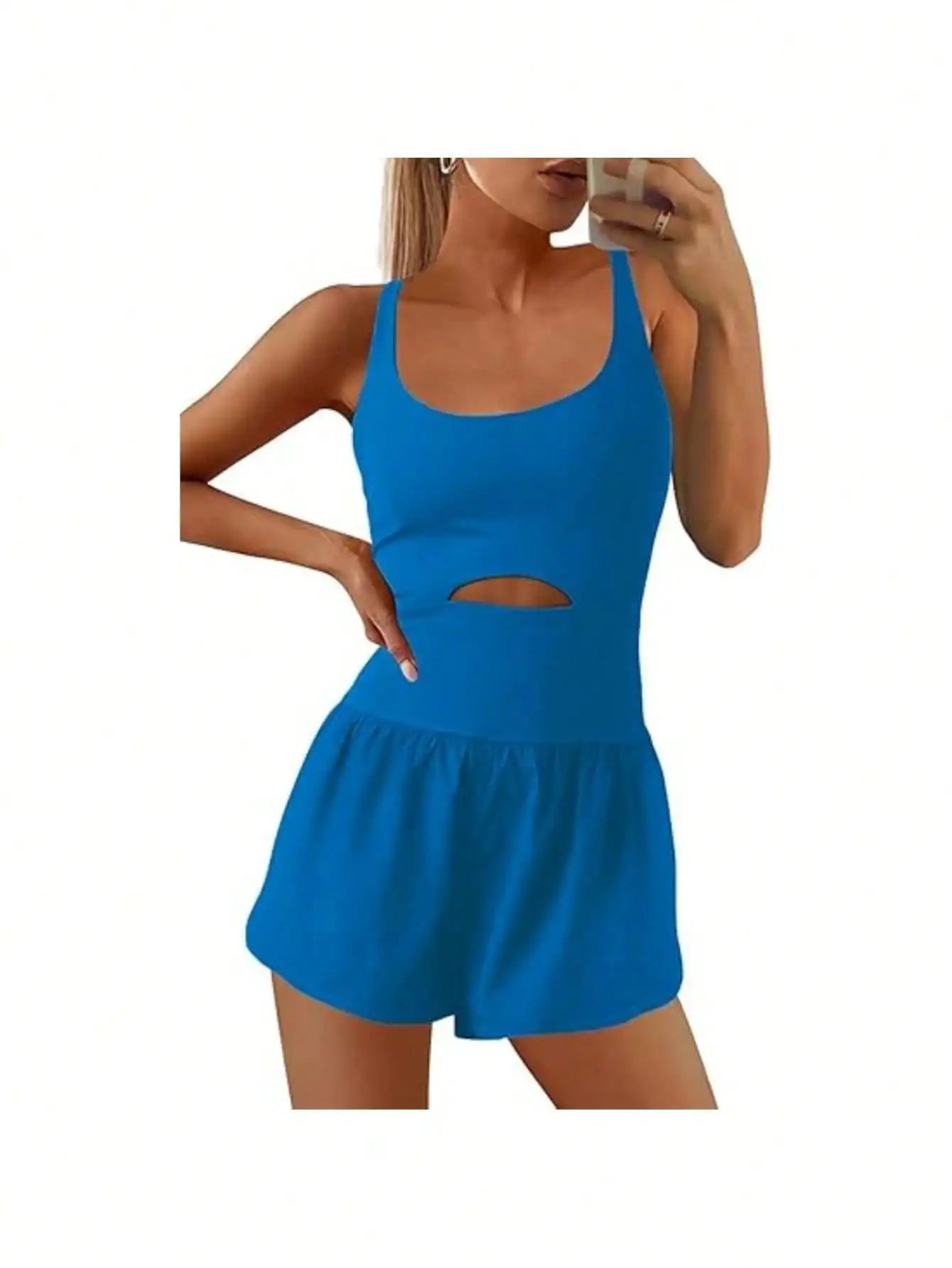 Women’s Sleeveless Gym Jumpsuit — Athletic Yoga & Running Romper