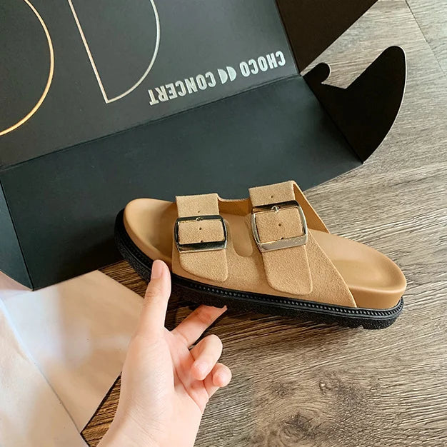 Women's Slippers and Ladies Sandals Orthopedic Shoes Outside Summer 2025 Thick Slides Open Toe Rubber Pink Platform Original B F