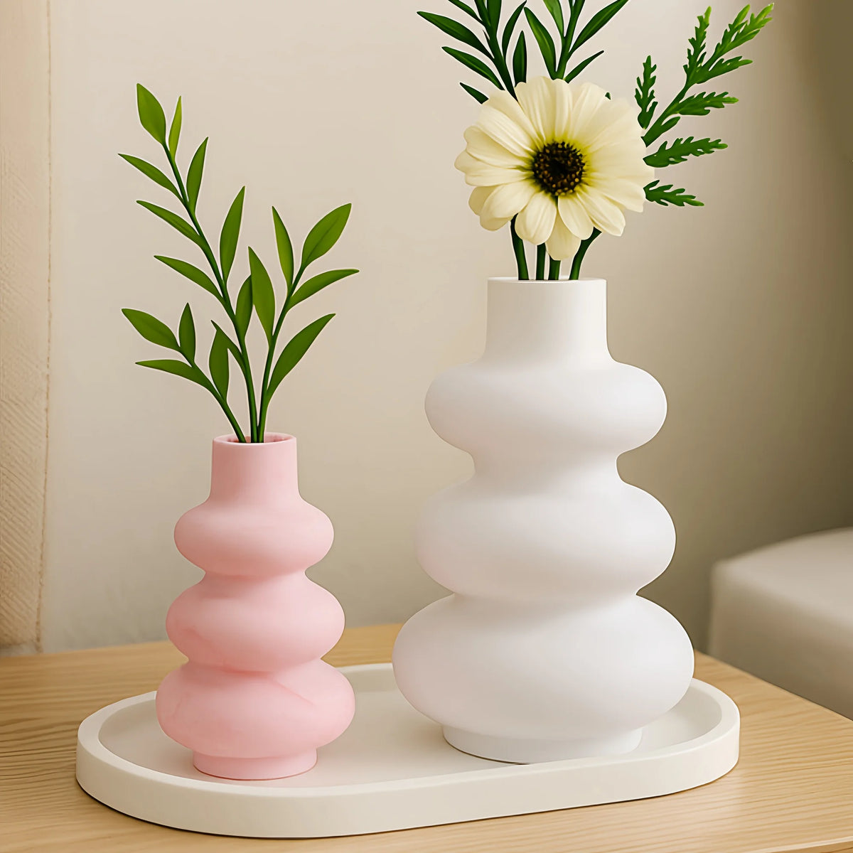 Moule en silicone pour plateau de vase 3 pièces, moule en plâtre pour vase, moule en silicone pour résine, convient au plâtre, microciment, résine, etc. Fait main