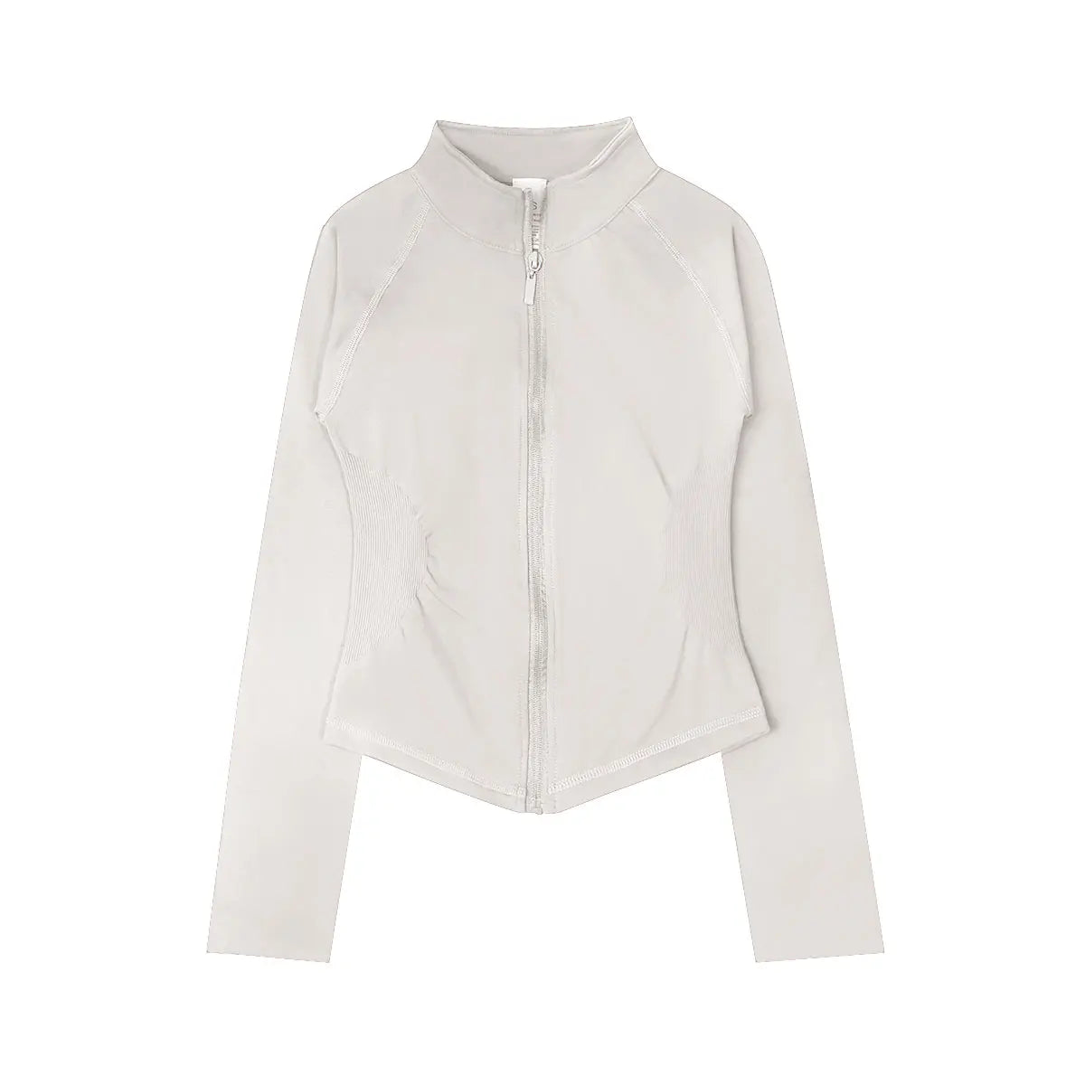 Women’s Zip-Up Sports Jacket — Seamless Long Sleeve Gym Activewear