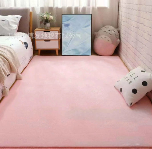 Solid Color Coral Velvet Carpet Modern Living Room Area Rugs Bedroom Bedside Rug Living Room Tatami Crawling Mat Home Decoration