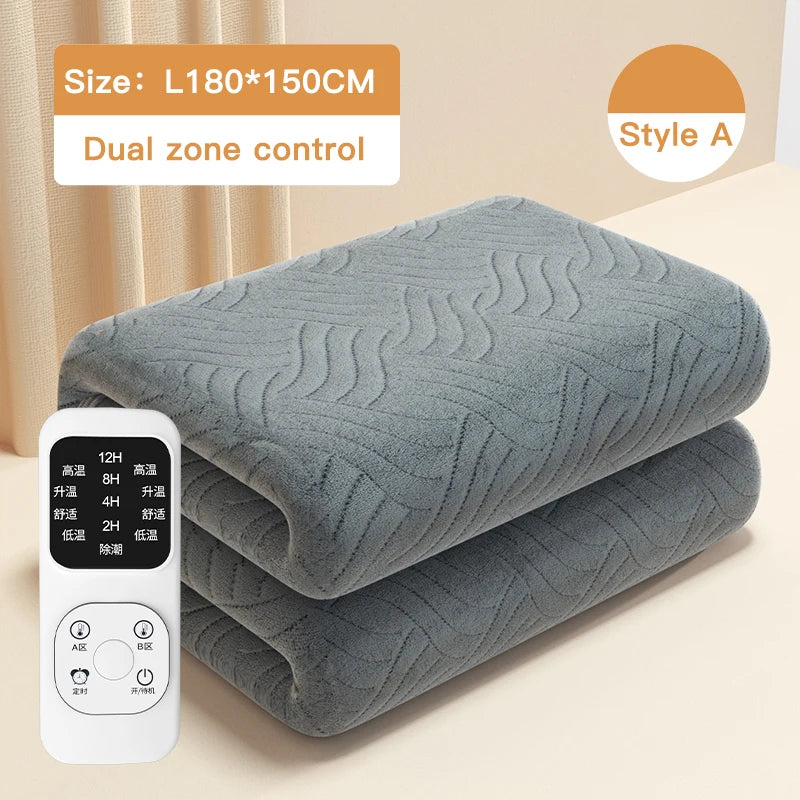 Dual Zone Smart Electric blanket Lightweight Thermal Blanket Knitted Bedspreads for Home Hotel Breathable Throw Blanket washable