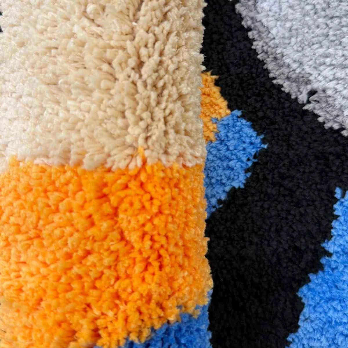 Vibrant Round CD Shaped Tufted Flocking Rug, 3D Soft Pile Non-Slip Carpet, Modern Home Decor for Living Room Bedroom