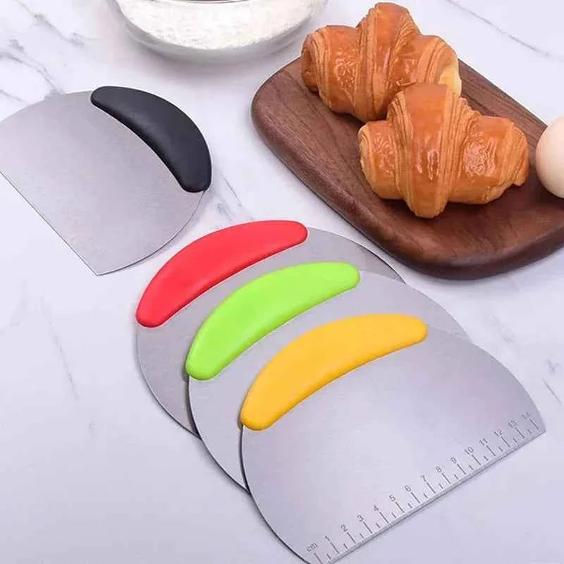 Flour Cutter Stainless steel Bake Scraper Cream Cake Dough Knife Scraper Household Kitchen Baking Tool Large Cutting Knife