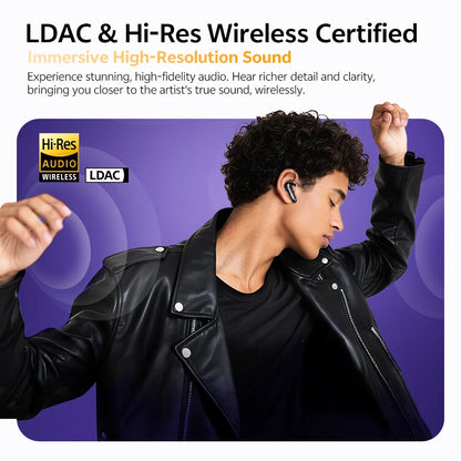 QCY MeloBuds N70 Wireless Earbuds – Bluetooth 6.0, 56dB ANC, LDAC Hi-Res, 50H Playtime