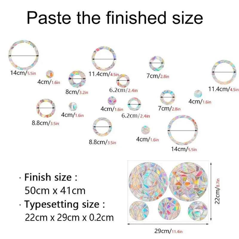 29 Stylels Rainbow Maker Sun Catcher Wall Stickers Cat Bird Star Mushroom Moon Sun DIY Window Glass Electrostatic Prisms Sticker