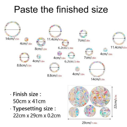 29 Stylels Rainbow Maker Sun Catcher Wall Stickers Cat Bird Star Mushroom Moon Sun DIY Window Glass Electrostatic Prisms Sticker