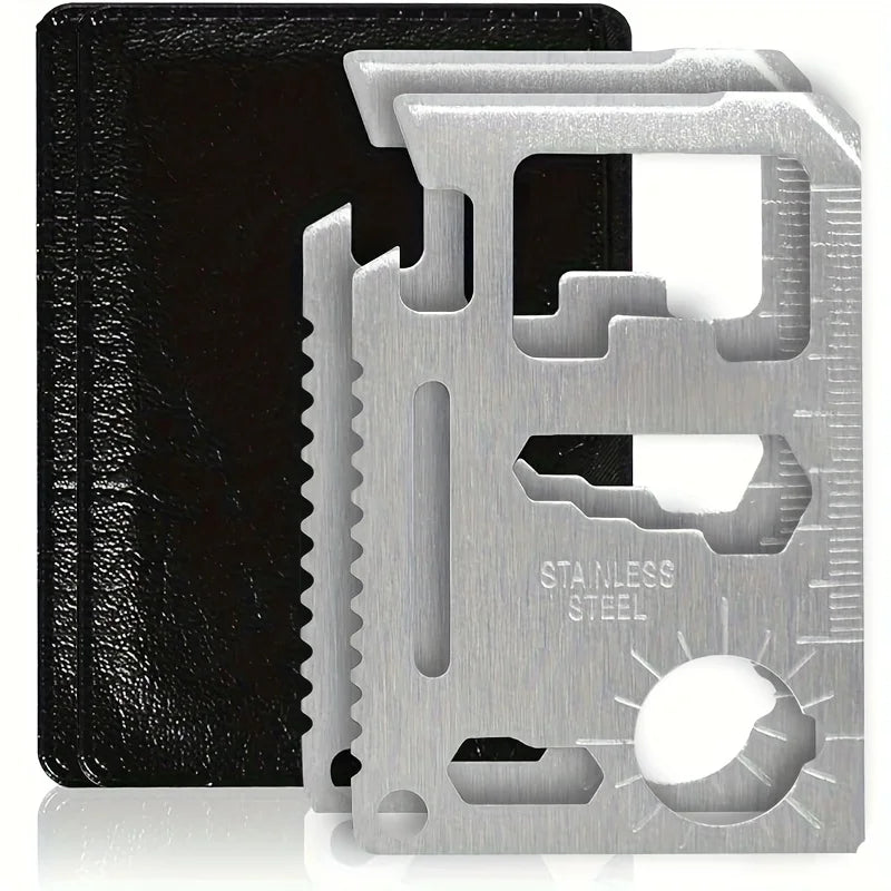 1/2pcs Pack 11 in 1 Credit Card Multi-Tool,Wallet Survival Tactical Tool with Knife, Bottle Opener and More- Dad Gift for Men