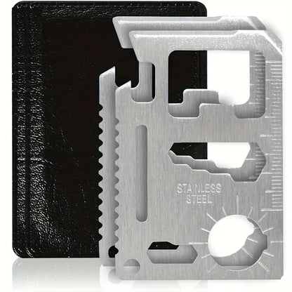 1/2pcs Pack 11 in 1 Credit Card Multi-Tool,Wallet Survival Tactical Tool with Knife, Bottle Opener and More- Dad Gift for Men