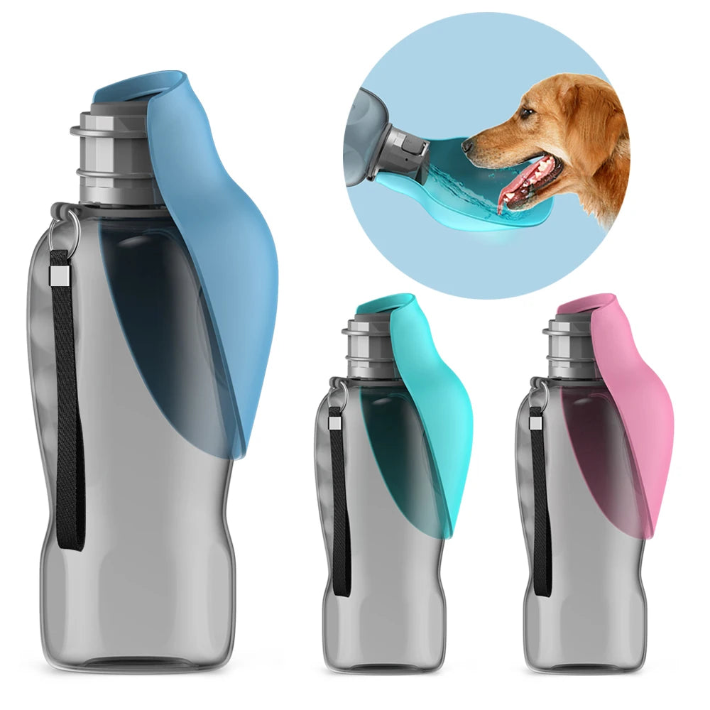 800ml Portable Dog Water Bottle with Fold-Out Bowl