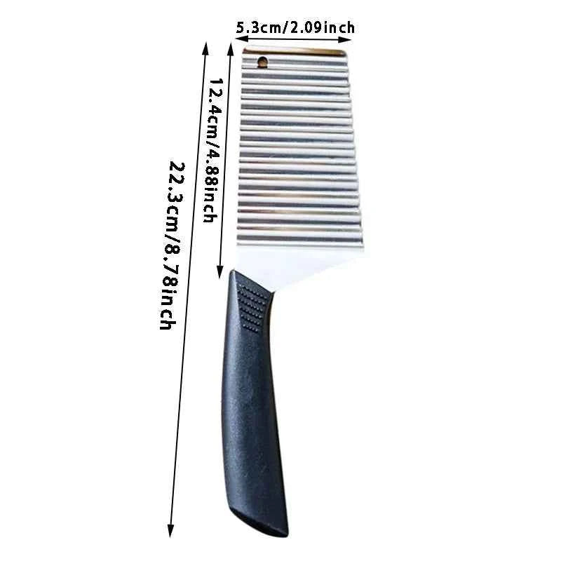 Late-Model Potato Chip Slicer Cutter Vegetable Fruit Corrugated Wavy Knife French Fries Potato Cutter Kitchen Gadget Accessories