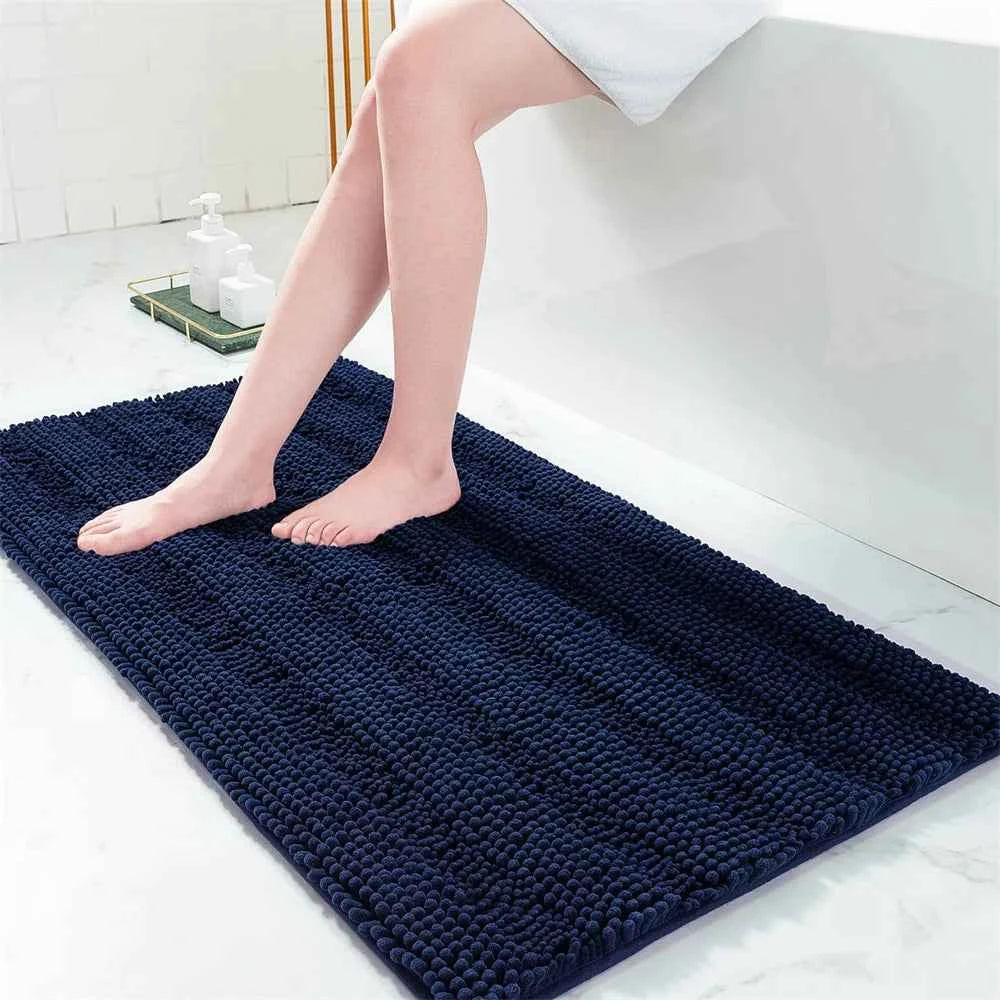 Olanly Super Absorbent Bathroom Rug Luxury Chenille Bath Mat Plush Non-slip Shower Mat Bathroom Carpet Welcome Deal Floor Mats