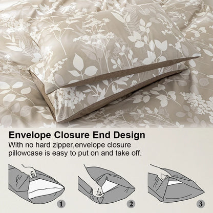 Sunlight Plant Print Duvet Cover Set, 3-Piece