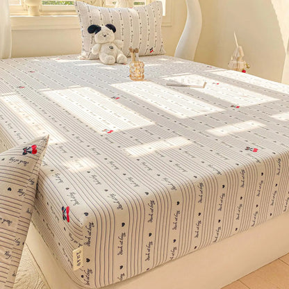 Green Floral Fitted Bed Sheet | Single, Queen, King