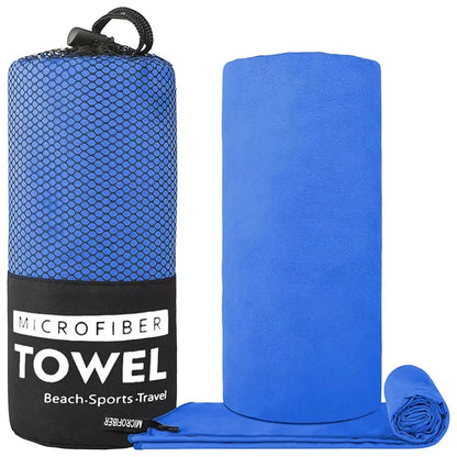 Thick Sand-Free Microfiber Sports Towel — Beach, Swim & Gym
