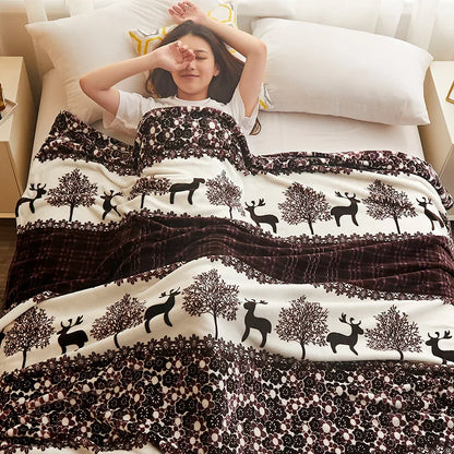 Lightweight Flannel Blanket Soft Skin-friendly Throw Blanket for Couch Living Room Bedroom Car, All Season Decorative Blanket