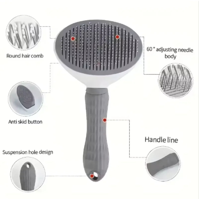 Self-Cleaning Needle Comb for Cats & Dogs