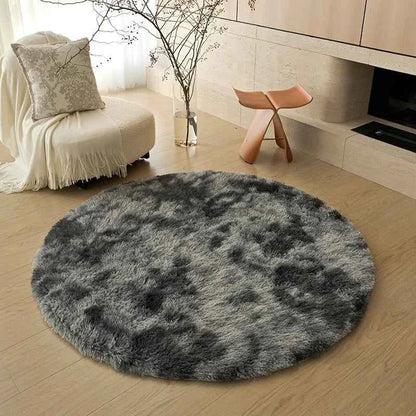 VIKAMA Ins White Round Carpet, Furry Floor Mat, Living Room, Home Blanket, Bedroom, Indoor Room, Plush Home Decoration Carpet