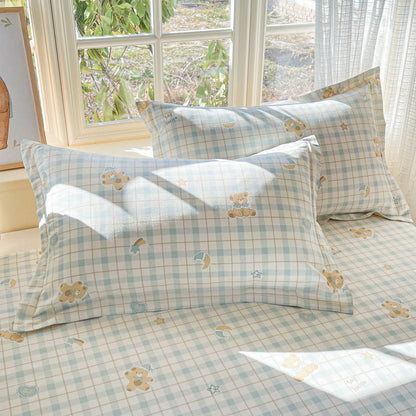 100% Cotton Cute Bear Print Bed Sheet, All Sizes