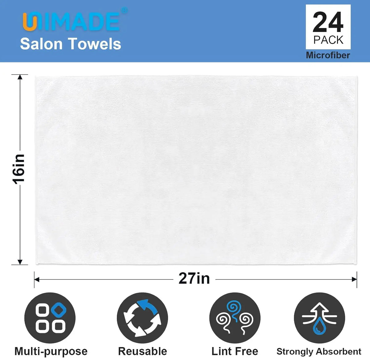 24 Pack Hand Towels Set - Absorbent Microfiber Towels for Bathroom, Gym