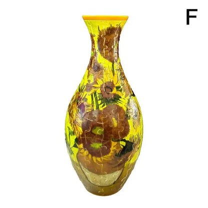 3D Puzzle Vase Flower Porcelain Design DIY Assembly Educational Toy Home Decoration House Arrangement Warming Christmas Gift Toy