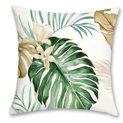 Tropical leaf pattern pillowcase, sofa bedroom cushion cover, single-sided printing, without pillow core