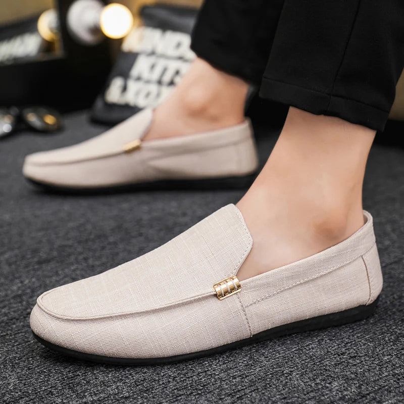 Men's Soft Leather Loafers | Spring Autumn Slip-On Driving Flats Large Size