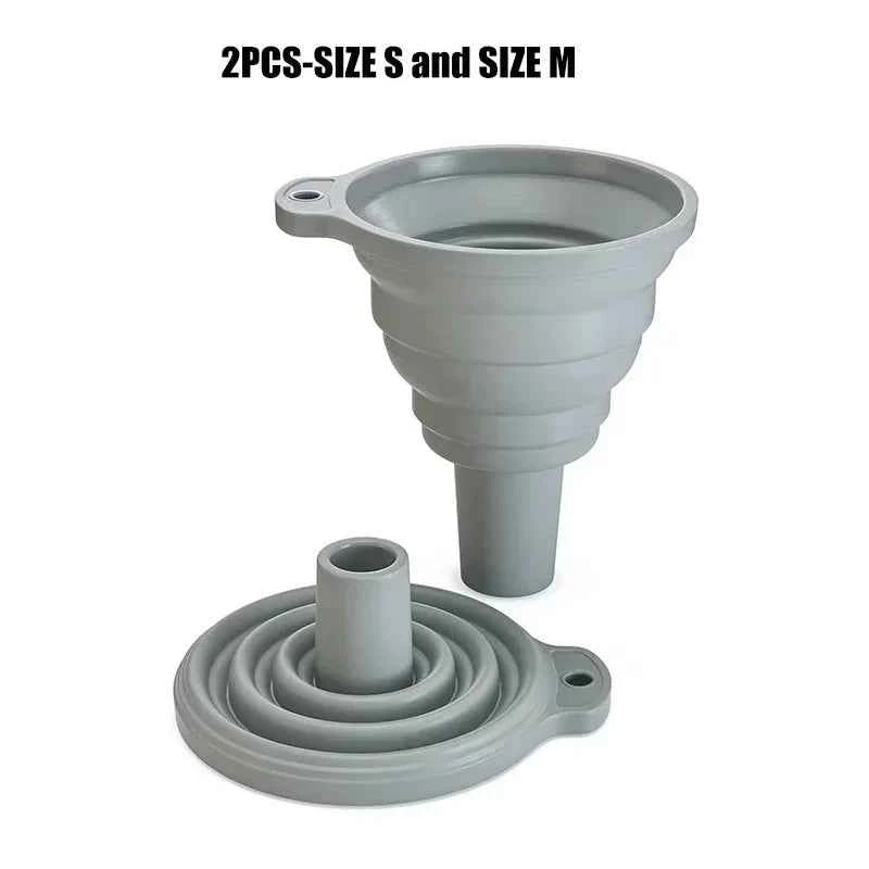 Kitchen Silicone Funnel  Foldable Funnel for Filling Water Bottle With Liquid Transfer Portable Oil Pot Funnel Kitchen Gadgets