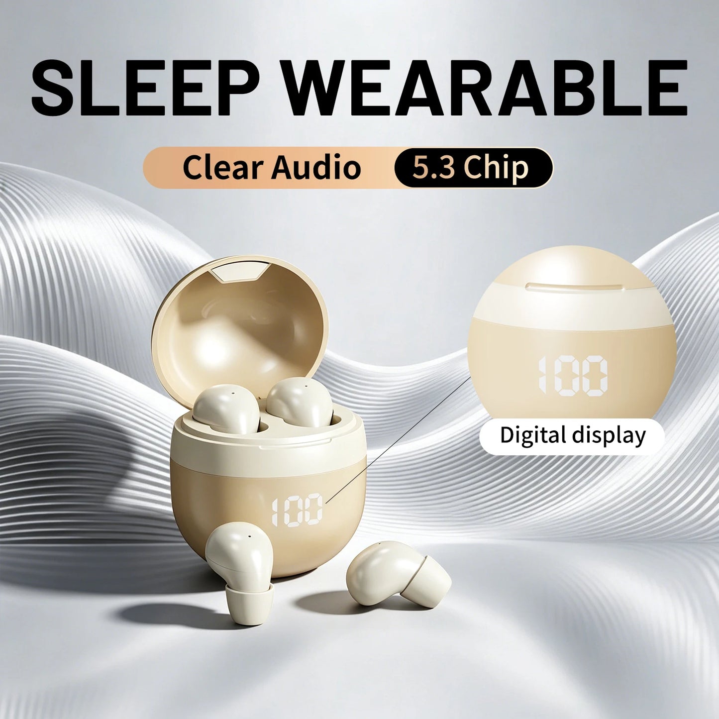 Small Wireless Bluetooth Headphones, Side Sleeping Not Pressing Ear And Sports Invisible In Ear Noise Cancelling Earphones, Low Latency, Long Battery Life HiFi Bass 6D sound effect Sleep Earbuds For Android IOS, Surprise Birt