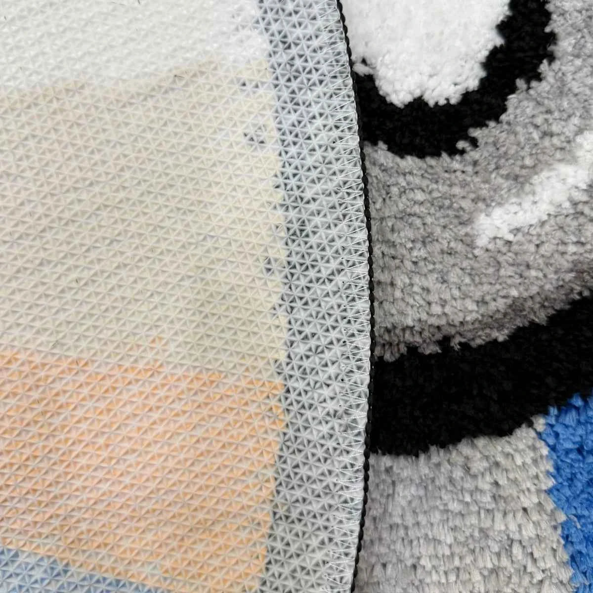 Vibrant Round CD Shaped Tufted Flocking Rug, 3D Soft Pile Non-Slip Carpet, Modern Home Decor for Living Room Bedroom