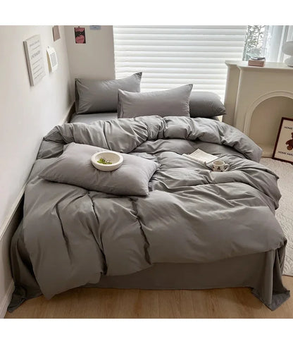 Solid Cotton Bedding Set | Duvet Cover & Sheet