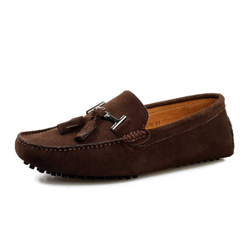 Men's Leather Loafers | Big Size Moccasins Comfy Slip-On Boat Shoes