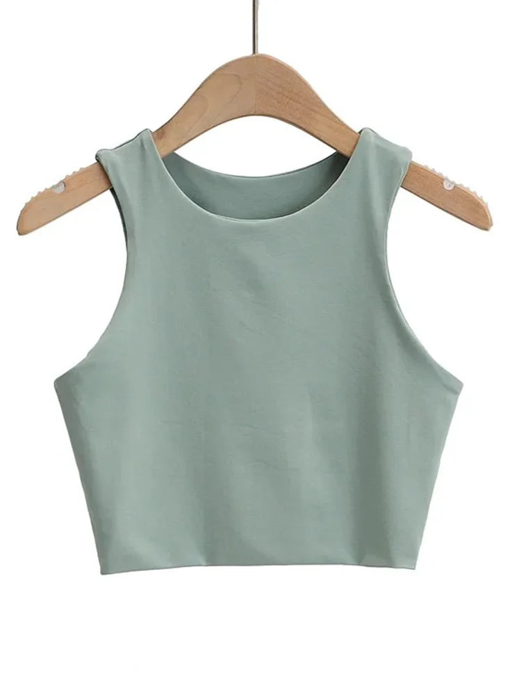 Women's Slim O-Neck Sleeveless Tank Top — Double Nylon Ladies Quality Top 6 Colors