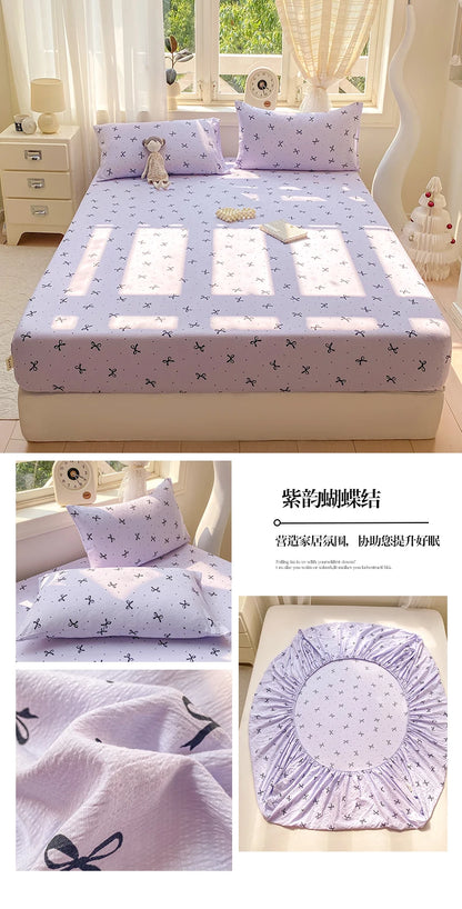 Green Floral Fitted Bed Sheet | Single, Queen, King