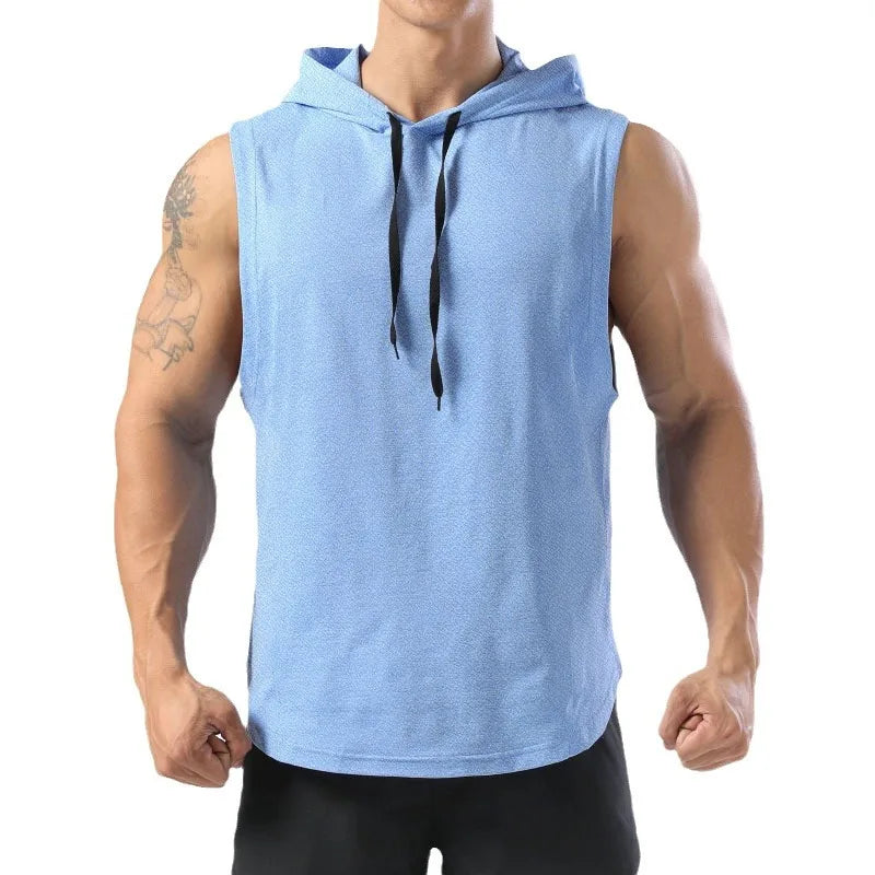 Solid Color 2023 Brand New Men's Tank Tops Vest Sleeveless Tees For Male Hooded Man Vests Tops Hip Hop Men Tank Top T shirt