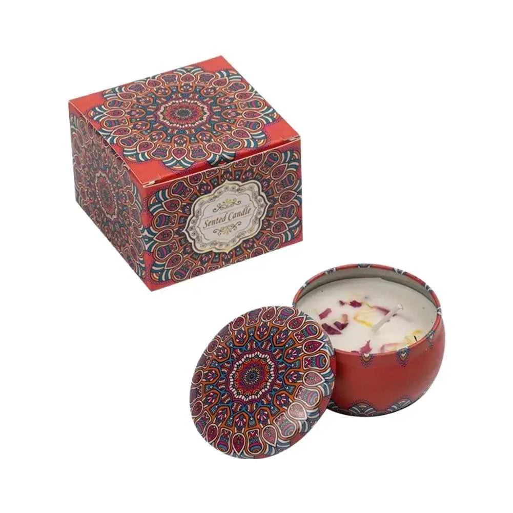 Vintage Can Candles Soy Wax Flower Fragrance Scented Candle Vintage Flower Rose Lavender Candle Jars For Wedding Birthday Gift